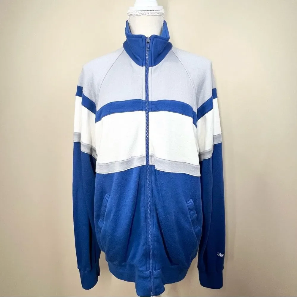 VTG Christian Dior Monsieur Acrylic Track Jacket Full Zip Sweatshirt Large